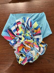 1 件女式 Snood 压皱雪纺假领女士围巾，时尚印花颈部保护围巾，防晒百搭优雅真丝围巾，适合日常穿着和外出活动情人节