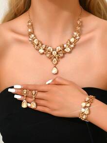 Bộ trang sức 3/4 món phong cách Gothic màu đen gồm mặt dây chuyền, bông tai và vòng tay dành cho nữ, thích hợp cho tiệc Halloween, phong cách đường phố, làm quà tặng hoặc đeo hàng ngày. - đen - Xem 17