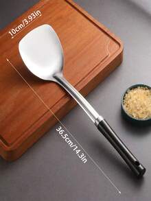 1/2pcs Stainless Steel Cooking Utensil Set With Wooden Handle, Including Spatula And Ladle, Non-Stick Kitchen Cookware Tools
