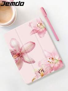 1个粉色夏威夷芙蓉花印花平板电脑保护套，兼容iPad 10.2英寸、iPad Pro 2021/2020、iPad第9/10代、iPad (A16) 11英寸/第11代（2025年）、Galaxy Tab A8 10.5英寸（2022年）、Matepad 10.4/Tab，防摔，带笔槽，支持睡眠/唤醒功能。 - 彩色 - 查看 4