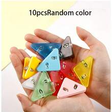 10个多功能三角文件夹，耐用塑料防滑角夹，用于整理账单、便条和文件，是整洁办公桌和学习用品的必备工具。 - 彩色 - 查看 11