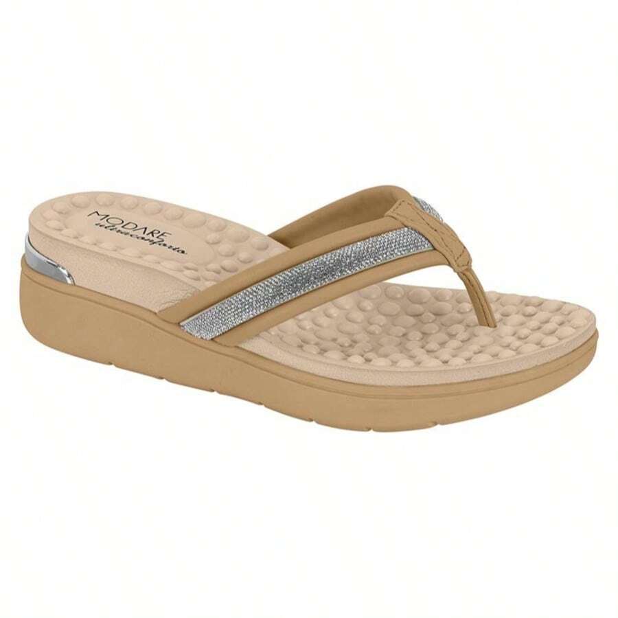 Women's Orthopedic Sandal With Heel Spur And Massager Modare 7151134 - TAN/BR OFF-cRYSTAL - View 1