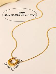 Dây chuyền mặt dây chuyền dành cho nữ này có thiết kế cổ điển, tối giản bằng thép không gỉ, chống thấm nước và chống phai màu. Viền vàng tạo điểm nhấn hiện đại, đơn giản, phù hợp để đeo hàng ngày. - vòng cổ hình móng ngựa - Xem 6