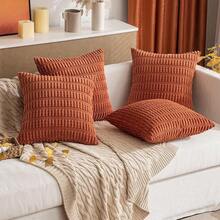 MIULEE Pack Of 2 Rust Corduroy Decorative Pillow Covers 12x12 Inch Soft Boho Striped Throw Pillow Covers Modern Farmhouse Home Decor For Summer Sofa Living Room Couch Bed,2212inchx12inchPackof2 - 2212吋x12吋2包 - 查看 8