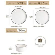 12pcs Premium Porcelain Dinnerware Set, Service For 4 - Ivory White-12 Pcs - View 9