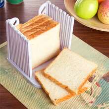 Toast Slicer/Homemade Bread Cutting Guide, Plastic Bread Slicer For Slicing Bread, Foldable Kitchen Baking Tool - White - View 1