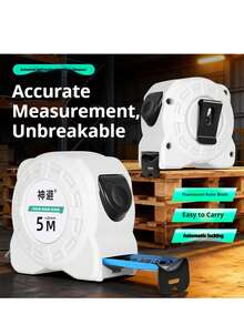 Glow In The Dark Tape Measure With Self-Lock Function, Heavy-Duty & Shockproof For Contractors And DIY Projects, Rubber Shockproof Case For Construction, Carpentry, Low-Light Conditions - Glowing Tape Measure With Self-locking Function - View 3