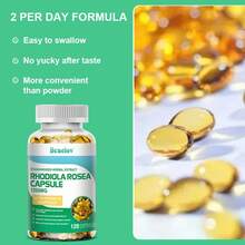 Rhodiola Rosea Capsules-Energy Supplement, Regulate Nerves, Help Joint Health, Improve Bone Strength And Promotes Brain Healthy2025 - 60 viên - 1 chai - Xem 5