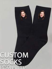 Kaos Kaki Tunggal Pria yang Dapat Disesuaikan - Tersedia Berbagai Warna, Foto, dan Gaya; Sesuaikan Pola dan Foto Anda Sendiri untuk Menciptakan Hadiah Unik, Cocok untuk Keluarga, Teman, dan Orang Tercinta, Hadiah Natal yang Benar-Benar Personal, Pilihan Ideal untuk Pacar - Hitam - View 1