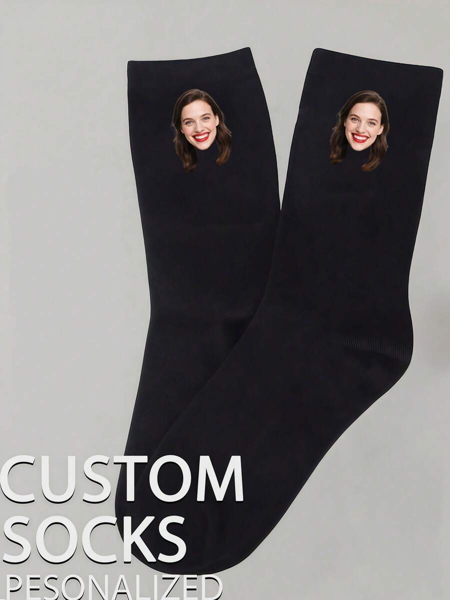 Kaos Kaki Tunggal Pria yang Dapat Disesuaikan - Tersedia Berbagai Warna, Foto, dan Gaya; Sesuaikan Pola dan Foto Anda Sendiri untuk Menciptakan Hadiah Unik, Cocok untuk Keluarga, Teman, dan Orang Tercinta, Hadiah Natal yang Benar-Benar Personal, Pilihan Ideal untuk Pacar - Hitam - View 1