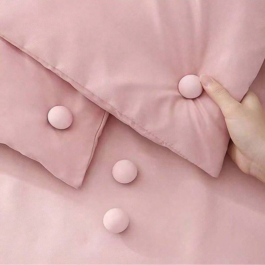 4个/5个/6个装 方便创意蘑菇形被套夹，双按压床单固定器 - 彩色 - 查看 1