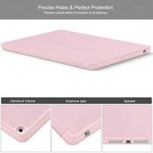 Case For IPad 9th Generation 2021/8th Gen 2020/7th Gen 2019 With Pencil Holder - Premium Shockproof Case With Soft TPU Back Cover & Auto Sleep/Wake For IPad 10.2 Inch, Pink,Z-Pink - Z-pink - View 4