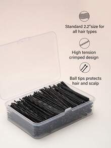 Bộ 150 kẹp tóc đen 2.2 inch kèm hộp đựng dễ thương, kẹp tóc cao cấp dành cho nữ, phù hợp với mọi loại tóc, kẹp càng cua, kẹp tóc cài, phụ kiện tóc, phụ kiện tóc cho nữ, ghim cài tóc. - màu đen - Xem 6