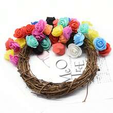 150PCS Heads Artificial Foam Flowers Bouquet MINI Teddy Bear Of Roses DIY Wreath Material Candy Box Accessories Home Wedding Decoration Bride Wrist Flower Chest Flower Headflower Material Valentine's Day New Year Decoration Birthday Party Cake Accessories - 150Pcs - View 8