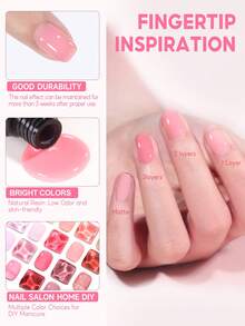 COSCELIA 26PCS Jelly Gel Nail Polish Set 22 Colors 7ML Translucent Gel Nail Polish With 3PCS No Wipe Base Top Coat Gel Crystal Clear Colors Semi-Permanent Nail Varnish Set Nail Art Starter Kit For Nail Beginner Manicure Salon Gifts - Nhiều màu - Xem 6