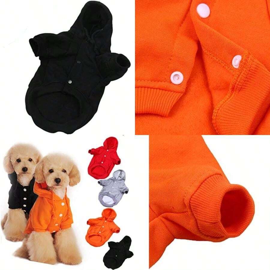 Gaorui Mono de Algodón con Capucha Camisetas para Perro Dog T-Shirt A7 6 8(L Negro) - Multicolor - Ver 1