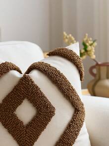 1/2 Vỏ gối trang trí Boho màu be 45X45cm, Vỏ gối trang trí dệt tua rua phong cách Bohemian cho ghế sofa, xe hơi, phòng ngủ, phòng khách - trắng - Xem 4