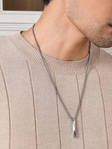 Jersey de punto de cuello redondo de manga corta acanalado para hombre, primavera/verano - Albaricoque - Ver 6