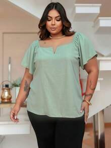 Women's Plus Size  Blouse - verde menta - Ver 2
