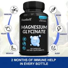 Magnesium Glycinate Supplement - High Strength For Muscle And Nerve Function, Heart, Immune, Bone Health And Sleep, Women & Men2025 - 120個 - 查看 7