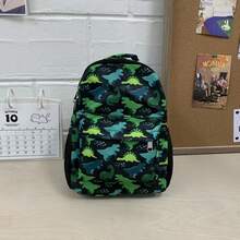 Mochila de campus con diseño de dinosaurio de dibujos animados, mochila linda y ligera con protección de columna, mochila para la temporada de regreso a clases, mochila para estudiantes - Multicolor - Ver 6