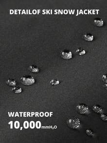 CAMEL CROWN 女士防水保暖滑雪服，带抓绒内衬和帽子，冬季滑雪服 - 黑色 - 查看 3