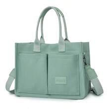 Tote Bags Canvas Tote Purse Crossbody With Pockets Top Handle Shoulder Satchel Bag For Women Christmas Gifts - 薄荷綠 - 查看 3