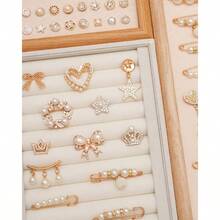 Junk Socks Charms Kit 260Pcs Gold Brooches And Pins Women Pearl And Sock Charms With Safety Pins Accessories Decorating And Personalizing Socks - 60 Pcs Shoe Charms - View 3