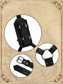 Acessórios de Figurino de Guerreiro Renascentista, Bainha de Couro Ajustável de Fantasia Europeia Medieval e Americana - Multicolorido - Visão 6