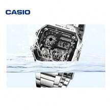 Đồng hồ Casio Retro Square, Dây đeo bằng thép đen, Bộ máy thạch anh, Thiết kế chống nước, Đồng hồ tối giản phong cách Nhật Bản - Hàn Quốc dành cho nam AE-1200WHD-1A - Một cỡ - Xem 4
