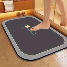1 Piece Quick-Drying Bath, Pet Feeding, Absorbent Diatomaceous Earth Floor, Non-Slip-Absorbing Floor, Soft And Comfortable Bath, Suitable Bathroom, Shower Room, Laundry Room, Bedroom, Doormat, Kitchen Floor - Dark Gray - Clover - Diatomaceous Earth - View 13