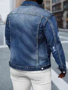 A Stylish Distressed Denim Jacket That Pairs Well With Everything - Blue - View 2