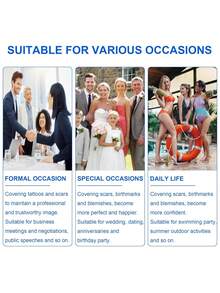 10pcs Tattoo Cover Up Patches For Covering Tattoos Scars Birthmarks, Ultra-Thin Tattoo Cover Up Tape For Light Skin Tone, Breathable & Waterproof & Sweat-Resistant Skin Tapes For Women Men - Brown - View 6