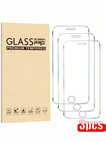 3 片装钢化玻璃屏幕保护膜适用于 Apple 16e/11/12/13/16/16 PRO MAX/14/15 Pro Max、Mini、17/17 Pro/17 Pro Max/17 Air - 高清光面处理，9H 硬度，适用于手机壳，防刮/防碎，防水，防指纹，易于安装