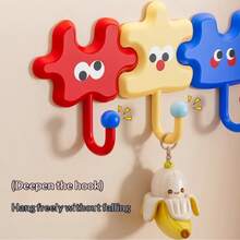 Dopamin Puzzle Haken: Starke Tragfähigkeit, ohne Bohren, multifunktionaler selbstklebender wandmontierter Türhaken für Badezimmer und Zuhause - keine Spuren, wasserdicht und rostbeständig, platzsparende Organisation im Eingangsbereich, Küche, Waschküche, Kleiderschrank, vielseitiger Halter für Handtücher, Bademäntel, Schlüssel, Tassen, Kabel und kleine Accessoires, modernes minimalistisches Design, hochwertiger Klebstoff, einfache Installation, Kunststoff- und Metallkonstruktion - Verschiedenfarbig - Übersicht 2