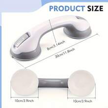 2-Pack Bathroom Grab Bar Suction Cup - No Drilling Required Shower Handle Suitable Elderly, Adjustable Height Non-Slip Safety Rail, Toilet Anti-Fall Grab Bar (Easy To Install), Bathtub Handle, Shower Suction Cup Handle, Bathroom And Shower Safety Rail, Shower Rod, Bathroom Safety Grab Bar, Bathtub And Shower Grab Bar, Suction Cup Bathroom Handle, Bathroom Safety Grip, Bathroom Handle, Bathroom Fixed Rod, Shower Anti-Fall, Bathroom Safety Rail, Suction Cup Grip Rod - 白色 - 查看 3