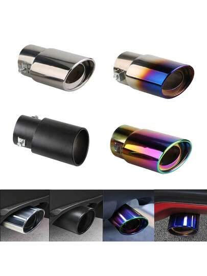 63mm Universal Stainless Steel Exhaust Muffler Tip, Suitable For Car Modification And Styling. This Rust-Resistant Exhaust Accessory Can Upgrade Your Vehicle. Perfectly Enhance The Car's Appearance, Add A Sporty Vibe, And Effectively Reduce Noise.