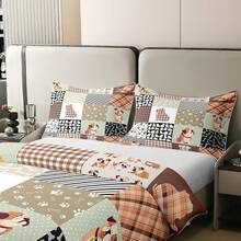 % Cotton Pink Dachshund Comforter Cover, Flower Floral Bedding Set, Kawaii Sausage Dog Duvet Cover, Lovely Puppy Quilt Cover, Soft Comfy, Dachshund Bedding - 白色 黑色 綠色 - 查看 6