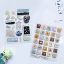 1 Sheet Ocean World Jelly 3D Stickers, Cute Adhesive DIY Scrapbooking Decorative Stickers