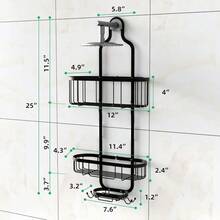 GSYY Bathro Hanging Shower Organizer Over Head Shower Caddy Shower Sage Rack Basket With Hooks For Razor And Onge Rustof Black [Patented] - màu đen - Xem 6