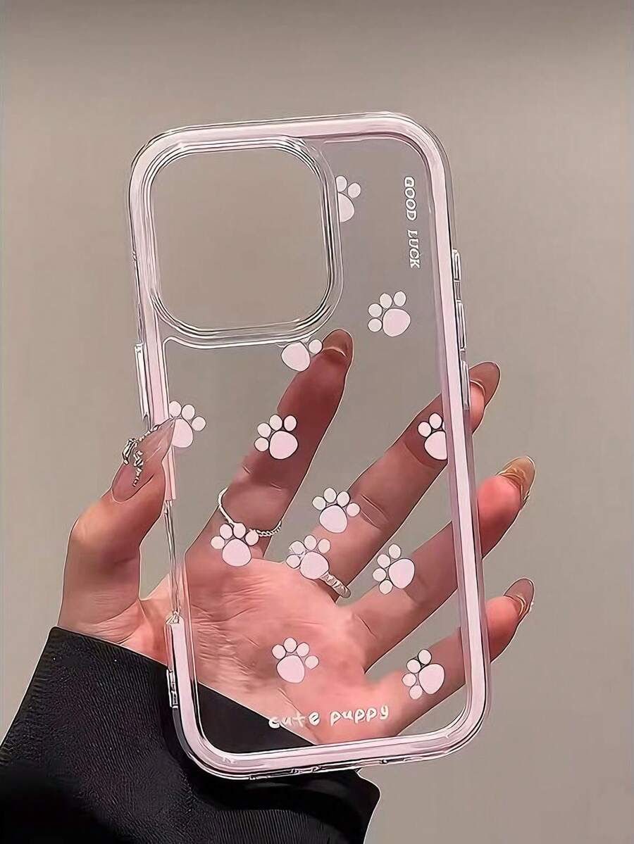 1个柔软纯色多孔手机壳，粉色爪印图案手机保护套，兼容 11/12/13/14/15/16/16 Pro Max/12 Pro/13 Pro/14 Pro/15 Pro/16 Pro/14 Plus/15 Plus/16 Plus/12 Pro Max/13 Pro Max/14 Pro Max/15 Pro Max/16 Pro Max，动物脚印图案手机壳兼容 17/17 Pro/17 Pro Max/Air最新款苹果手机 - 粉色 - 查看 1