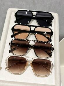 4pcs Classic Personalized Leopard Catwalk New Vintage Women Fashion Eyeglasses For Driving Fishing Boating Street Snap Musical Festival Tropical Beach Vacay Outdoor Casual Activities Fashion Accessories Suitable For All Face Shapes - Multicolor - View 5