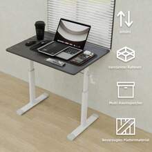 Adjustable Study Desk For Kids & Adults – Height-Adjustable, Multi-Purpose Home/Office Desk, Compact Design - Dark Grey - View 5