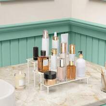 1个亚克力桌面化妆品展示架，透明梯形纸杯蛋糕造型，可用于展示香水、手办、盲盒等物品。 - 無色 - 查看 4