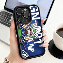 Funda de Teléfono Gundam Mobile Suit con Patrón Impreso y Texto Diseño Azul y Blanco para iPhone 15 Pro Max 14 13 12  Galaxy S23 S22 S21 Protector de Teléfono Funda de Pareja Regalo para Novio Novia San Valentín Cumpleaños - Burdeos - Ver 3