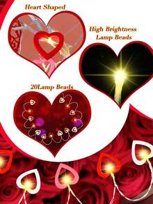1pc Romantic Heart-Shaped String Lights, Romantic Sweet Heart Style, Hollow Heart Texture, Instagrammable Photo Backdrop Prop, Atmosphere Decor Lighting, Suitable For Parties, Romantic Dinners, Wedding Room Decor, And Surprise Scenarios - 1.5m 10-lED, Battery-operated Model - View 11