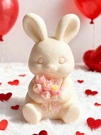 1 pieza Molde de silicona limitado de San Valentín para pareja (opción de corazón / tulipán conejo) - Diseño romántico 3D, silicona de alta calidad y no deformable | Reutilizable, resistente al calor y fácil de limpiar | Para velas de aromaterapia de San Valentín DIY, manualidades de resina y adornos románticos para el hogar | Ideal para regalos de pareja, sorpresas de San Valentín y creación de ambiente