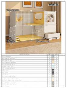 Casa para gatos con caja de arena tipo cajón, villa para gatos de uso doméstico con inodoro, jaula para mascotas pequeñas, fácil instalación y desmontable - tipo de ensamblaje - Ver 12