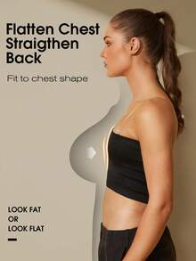 2件装女士黑色前扣式胸部束胸带，塑身压缩绷带文胸，胸部塑形内衣 - 彩色 - 查看 6