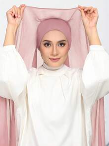 1 st. 3-i-1-instant chiffong hijab med inbyggda magneter och underkåpa/allt-i-ett instant hijab - inga nålar, halkfri passform, enkel att bära på några sekunder. Lämplig för daglig abaya-matchning, utomhusaktiviteter, böner och tillbedjan. - Magnetisk chiffong hijab - Visa 16